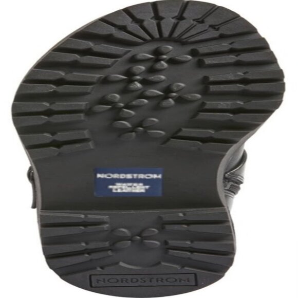 Nordstrom Women's 7M Black Macombs Water Resistant Moto Leather Boot - Picture 4 of 4